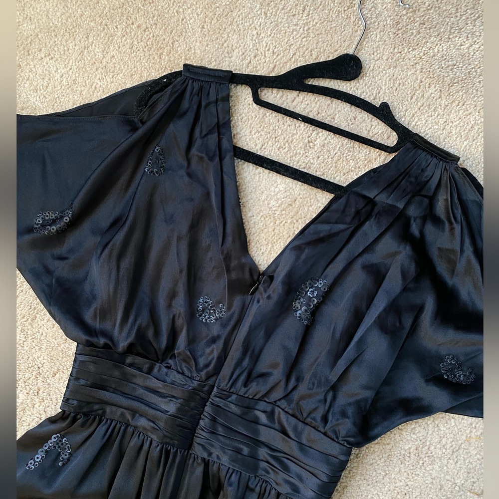 Silk Blouson TOCCA Dress with sequin appliqué